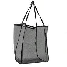 1 Peça Bolsa de Praia Dobrável Extra Grande, Feita de Poliéster com Alças Reforçadas e Revestimento Impermeável, Adequada para Armazenar Brinquedos, Conchas, Roupas e Toalhas para Viagens à Praia - Visão 8
