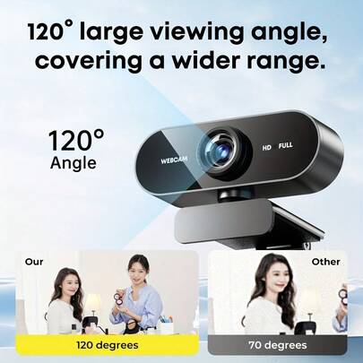 1080P全高清网络摄像头，带麦克风，适用于PC和笔记本电脑，降噪美颜摄像头，适用于直播、游戏、视频通话