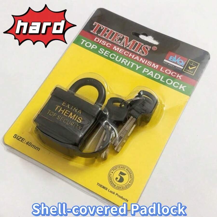 1 ổ khóa kim loại chịu lực cao kèm 4 chìa khóa - Khóa an ninh cấp thương mại, vỏ chắc chắn, chống chịu thời tiết và gỉ sét, dễ dàng thao tác bằng tay, thích hợp cho cổng, hàng rào, lồng, nhà kho - Cấu tạo bằng kim loại