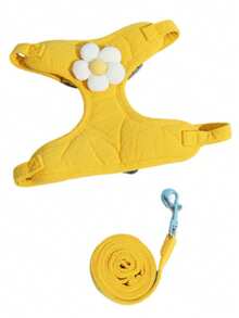 1 pieza Correa ajustable para conejo, arnés y correa con diseño floral lindo para conejo, correa para caminar conejos, adecuado para mascotas pequeñas y conejos, collar y correa para mascotas pequeñas, arnés con correa - Multicolor - Ver 11