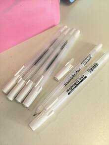 12-Pack White Highlighter Pens - 0.6-0.8mm Art Markers For Creative Drawing, School And Design - A-0.8mm - 查看 8