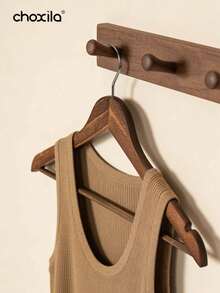 1/5/10pcs Wooden Clothes Hangers Without Slide Bar, Premium Durable Wood Closet Organizer For Suits Coats Pants Shirts, Heavy-Duty Wardrobe Storage Solution, Non-Slip Grips Clothing Hanger Set For Home Bedroom Laundry Room Organization, Strong Wooden Coat Hanger Perfect For Daily Use And Professional Display, Stylish Wooden Garment Hangers For Jacket Dress Sweater Storage - Multicolor - View 5