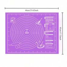 食品级塑料擀面垫，带测量工具，防滑揉面垫，易清洁不粘烘焙垫，可重复使用烘焙用具 - 查看 4