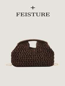 2026 Spring/Summer New Arrival Women Handbag, Woven Body Tote Bag - Coffee - View 7