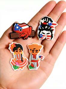 22 Buah Gantungan Sepatu Bertema Puerto Rico - Aksesoris DIY Kreatif Kartun - Dekorasi - Hadiah Pesta Ulang Tahun dan Liburan - MultiWarna - View 3