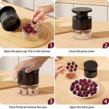 YTWO 7-Hole Transparent Plastic Easy-Press Cherry/Jujube Pitter - Efficient Pitting Tool For Cherries, Jujubes And More, Compact Durable Kitchen Gadget, Gift & Celebration Item - Multicolor - View 12
