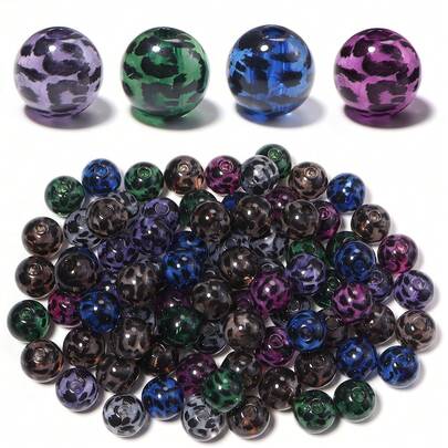 5 hạt acrylic 16mm nhiều màu sắc dễ thương, họa tiết da báo gợi cảm, thích hợp làm đồ trang sức và trang trí, vòng cổ, vòng tay, dây đeo điện thoại, phụ kiện túi xách, đồ thủ công mỹ nghệ.
