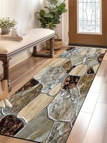 1pc Diatomaceous Earth Kitchen Floor Mat, Multi-Color 3D Faux Stone Texture, 3.5mm Three-Layer Thickened Cuttable, Absorbent Non-Slip, Kitchen Bathroom Entryway Hallway Outdoor Whole House Carpet - Multicolor - View 9