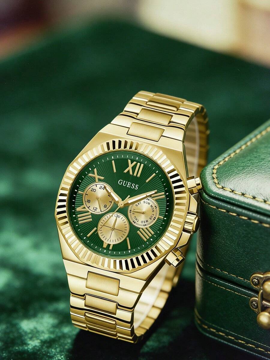 Guess Đồng hồ thạch anh nam - màu xanh lá - Xem 1