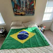 巴西国旗 3x5 英尺，大型巴西国旗，适用于户外装饰 - 双面设计，带黄铜孔眼，可用于派对装饰、足球派对装饰、酒吧装饰、花园街道装饰、室内外装饰 - 巴西國旗 - 查看 7