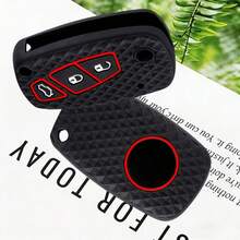 Cao cấp Silicon Mềm Chìa Khóa Xe Ô Tô Ốp Lưng Fiat Gấu Trúc Ý Tưởng Stilo Ducato Bravo 500 Doblo Grande Punto Bravo xe Minibus Linea - đen - Xem 2