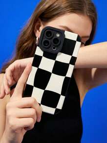 カラーブロック スマホケース - ブラック&ホワイト - チェックする 2