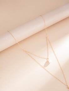 1件多层巴洛克不规则珍珠吊坠项链，性感比基尼链，多功能胸链/身体链，女士休闲度假身体饰品 - 金黃色 - 查看 6