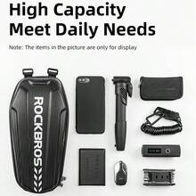 ROCKBROS 1个前置电动滑板车包 - 2升或3升储物袋；防水轻便EVA硬壳包，城市通勤必备。 - 黑色 - 查看 7