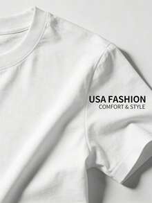 Modern USA Soccer Ball Graphic T-Shirt, Casual Short Sleeve Crew Neck, Stylish Football Tee, Ideal Fan Gift & Party Supplies, Daily Comfort Wear - 白色 - 查看 4