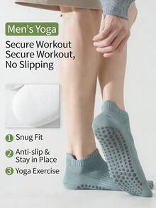 1/2/3/6 Pairs Men's Multi-Color Professional Anti-Slip Pilates Short Socks, Breathable Autumn Sports Floor Socks, Spring/Summer Yoga Socks - Multicolor - View 5