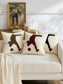 1pc/2pcs Easter Rabbit Throw Pillow Cover, 18 X 18 Inch Rustic 3D Embroidery Bunny Cushion Case Decoration For Bed Sofa Couch Spring Holiday Easter Party Farmhouse Home Decor - Dark Grey - View 6