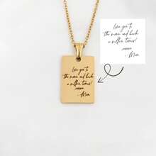 1pc Custom Engraved Photo Necklace Personalized Rectangular Stainless Steel Pendant Jewelry With Picture Or Text, Anniversary Gift, Memorial - Multicolor - View 5