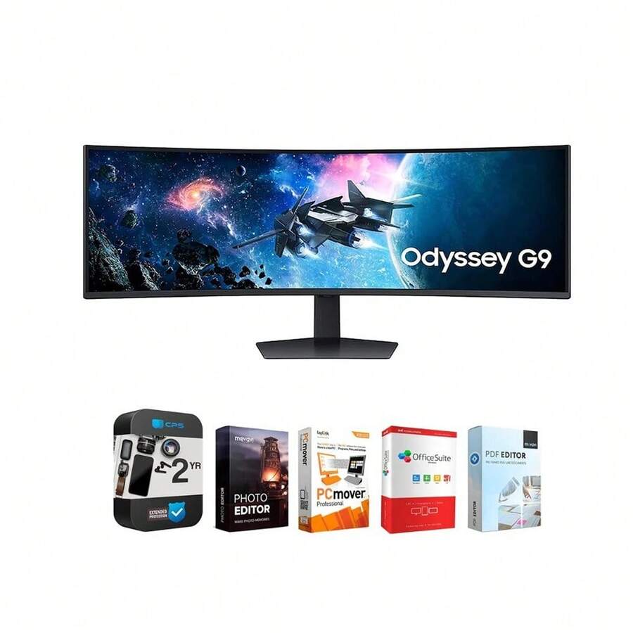 Samsung 49 Odyssey G9 G95C DQHD Curved Gaming Monitor + 2 Year Protection Pack - 查看 1