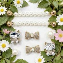 2026 New Fashion Rhinestone Cat, Butterfly, Pearl Chain Shoe Accessories/Sold Separately, Does Not Include Shoes - Multicolor - View 2