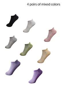 1/4/5/6/8 Pairs Colorful Short Yoga Socks, Soft & Lightweight, Suitable For Women In Spring & Autumn, Ideal For Daily Wear, Pilates, Yoga, Aerobics, Outdoor Running, Cycling, Hiking - Multicolor - View 7