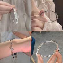 1件樱花蝴蝶结锆石手链，适合日常佩戴 - 彩色 - 查看 3