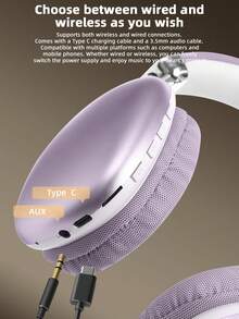 Adjustable Wireless Headphones, Over-Ear, Noise Cancelling, Foldable, Suitable For Gaming, Music, Study And Daily Use - View 5