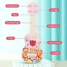 Juguetes musicales para niños, juguetes de guitarra e instrumentos de cuerda, juguetes de ukelele, juguetes educativos - Multicolor - Ver 4