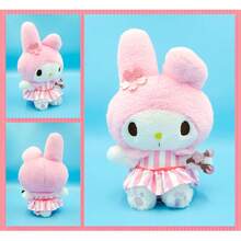 SANRIO 三丽鸥官方樱花与爱心系列：酷洛米和美乐蒂毛绒钥匙扣 - 柔软可爱的卡通毛绒玩具，可用作钥匙扣或装饰品，深受女性、儿童和粉丝喜爱，非常适合装饰背包和钥匙扣，为您的生活空间增添魅力。 - 彩色 - 查看 8