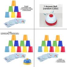 Tecforood Quick Stacking Cups Set Interactive Battle Stacking Cups Desktop Game Logic Training, Focus And Reaction Speed, Cognitive Ability Training Toy Portable Group Party Game Suitable For Teens And Adults Family Gathering Team Building Christmas Gift - Multicolor - View 6