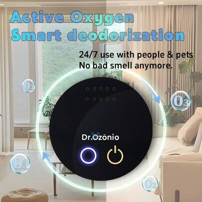 1个便携式小型除臭器，芯片物理净化，无需滤芯，无风扇静音设计，电池/USB双供电，适用于封闭小空间/浴室/宠物房/衣柜，不含化学物质，高效清新空气