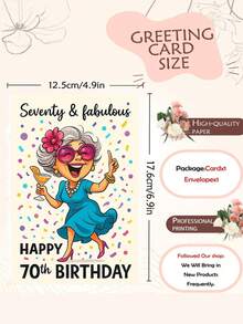 Thiệp chúc mừng sinh nhật lần thứ 70 dành cho phụ nữ, một lời chúc vui vẻ và ấm áp nhân dịp kỷ niệm tuổi tác đáng nhớ. - Nhiều màu - Xem 3