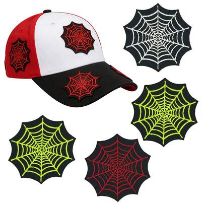 WENSIDUO 3 miếng vá thêu hình mạng nhện phong cách Gothic, tự dính, dùng để trang trí quần áo, áo khoác, quần jean, ba lô.