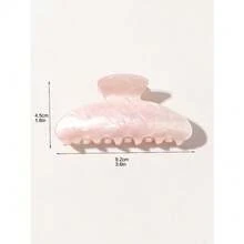 2Pcs/Set Minimalist Elegant Vintage Half Circle Hair Claw Clips, Warm Beige & Pink Marble Pattern, Sweet Hair Accessories For Women, Perfect For Tea Party, Vacation, Daily & Back To School Fall Winter Outfits - 多色-7 - 查看 3