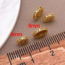 2 chiếc phụ kiện mạ đồng 18K cao cấp, dày dặn, màu bạc và bạch kim, kích thước 6/8mm, đính hạt đá Zirconia, thích hợp để tự làm vòng tay, dây chuyền, bông tai cho đám cưới hoặc tiệc tùng. - Nhiều màu - Xem 8
