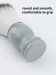 1支剃须刷+起泡碗，木柄鬃毛理发沙龙剃须泡沫刷，男士面部清洁工具 - 鬍鬚刷 - 查看 3