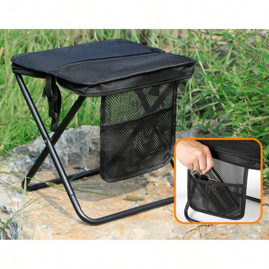 Outdoor Backpack Folding Stool Pen Bag Stool Portable Simple Camping Gear Shoulder Bag Stool Sports Folding Chair Handbag - Black Crossbody Bag Folding Stool (large Size) - View 1