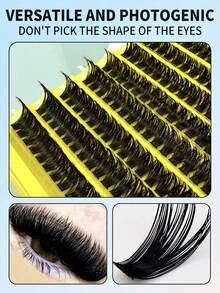 160 Pieces Of D-Style Fluffy DIY False Eyelashes, 8-16mm Mixed Natural Eyelash Extension Style, Faux Mink Fur Eyelashes, Reusable Eyelash Clusters, Suitable For Beginners To Use At Home. - View 4