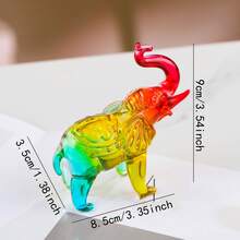 1 pieza Escultura de elefante de cristal transparente, decoración de elefante de vidrio, adecuado para estantería, hogar, sala de estar, oficina, decoración de gabinete, mesa, decoración de entrada, Día de San Valentín, Navidad, regalo de Año Nuevo - Adorno de elefante - Ver 12