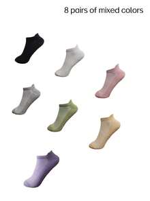 1/4/5/6/8 Pairs Colorful Short Yoga Socks, Soft & Lightweight, Suitable For Women In Spring & Autumn, Ideal For Daily Wear, Pilates, Yoga, Aerobics, Outdoor Running, Cycling, Hiking - Multicolor - View 17