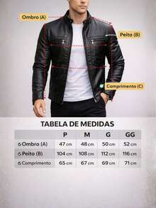 Men's Waterproof Faux Leather Jacket - 黑色 - 查看 9
