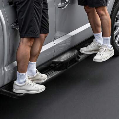 Running Boards, 6 Inches Side Steps Compatible With 2018-2025 Jeep Wrangler JL 4 Door, Black Carbon Steel Nerf Bars, 550 Lbs Load Capacity, Wide Non-Slip Hollow Surface With Rustproof Coating