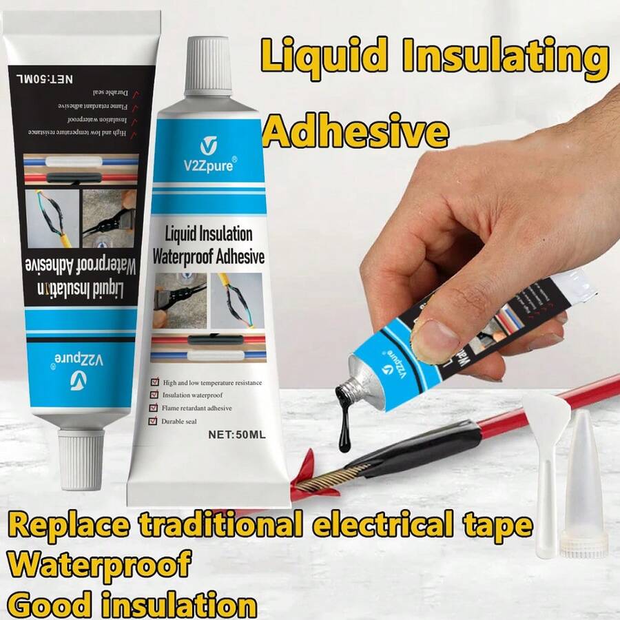 Băng keo cách điện dạng lỏng V2Zpure 30ml/50ml, keo dán cách điện chống thấm nước, chịu nhiệt độ cao, thích hợp cho ô tô và sử dụng trong gia đình. - Kiểu dáng - Xem 1