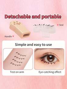 2pcs Silicone Eyelash Stamp Set (Left And Right Designs, Specially For Lower Lashes) - Eyelash Stamp, Eyeliner Stamp, Eyelash Decoration Practice Tool, Eyelash Stickers, Lower Lash Silicone Assist Tool, Handmade V-Shaped Drawn False Lashes - Multicolor - View 10