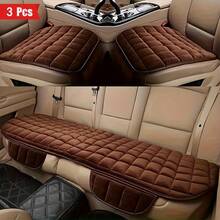 Luxury Plush Checkered Car Seat Cover Set, 3-Piece – Thick, Warm & Comfortable – Fits Sedan, SUV, And Truck – Premium Automotive Accessory, Mother's Day Gift - 咖啡色 - 查看 18