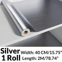 40cm X 2-4m Self-Adhesive Aluminum Foil Waterproof And Heat-Resistant Sticker, Kitchen Oil-Proof Sticker For Sink/Cabinet/Drawer, Kitchen Sink Accessories - Brushed - View 13
