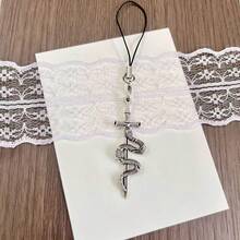 1/2 piezas Cordón para teléfono con forma de serpiente creativa, correa de teléfono de estilo punk metálico, colgante de teléfono, regalo ideal para amigos, se puede usar como llavero o colgador de auriculares, adecuado para teléfonos inteligentes - Multicolor - Ver 7