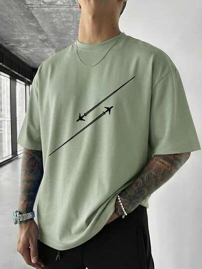 Simple Studio | Men's Minimalist Printed Short Sleeve T-Shirt | Suitable For Summer Wear | Comfortable & Breathable | Fashion