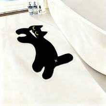 1pc Grumpy Black Cat Shaped Bath Mat, Slouchy Lying Down Black Cat Design, Cool Grumpy Face Expression, Personalized Catching, Suitable For Entryway/Bathroom, Doormat, Small Rug, Welcome Mat, Carpet, Outdoor Doormat, Kitchen Rug, Home Decor, Front Door Mat, Area Small Rug, Outdoor Mat, Home Decor, Area Rug, Garden Rug, Washable Carpet - Multicolor - View 3