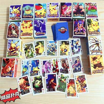 pokemon 新款口袋妖怪迷你扑克牌，卡通创意宇宙英雄纸牌，学生派对宿舍娱乐